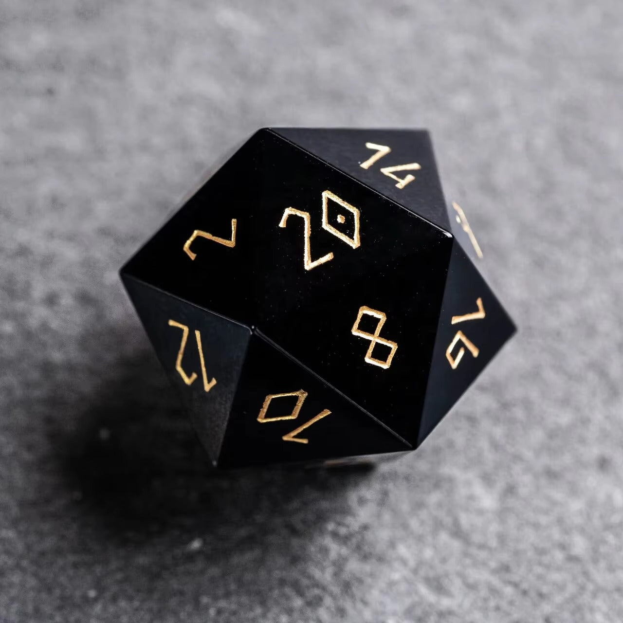 Lost Runes - Obsidian Stone DnD Dice Set
