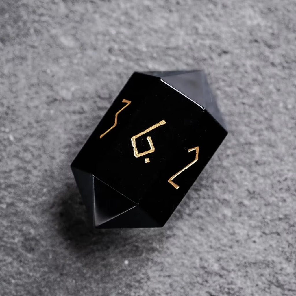 Lost Runes - Obsidian Stone DnD Dice Set
